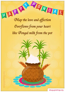 Pongal Greeting 5, Send Sankranti Telugu Greetings 2023 Cards to your friends and family.