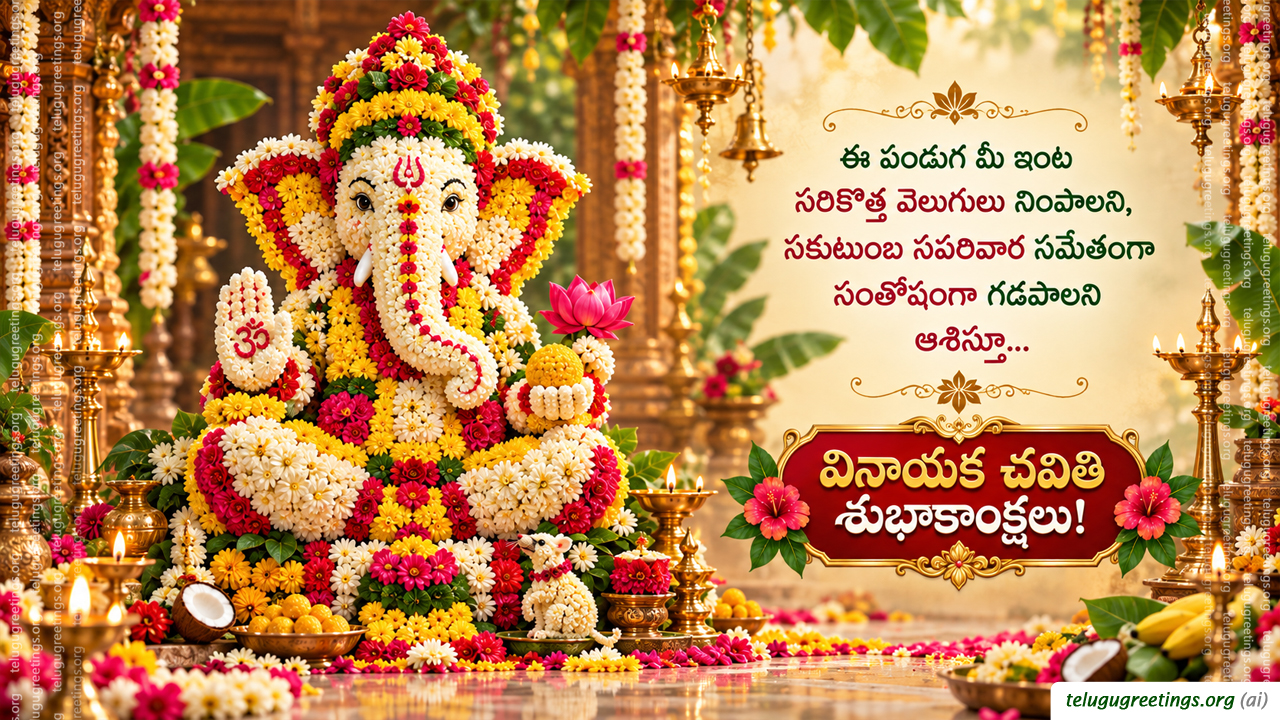 Happy Vinayaka Chavithi Telugu Greetings
